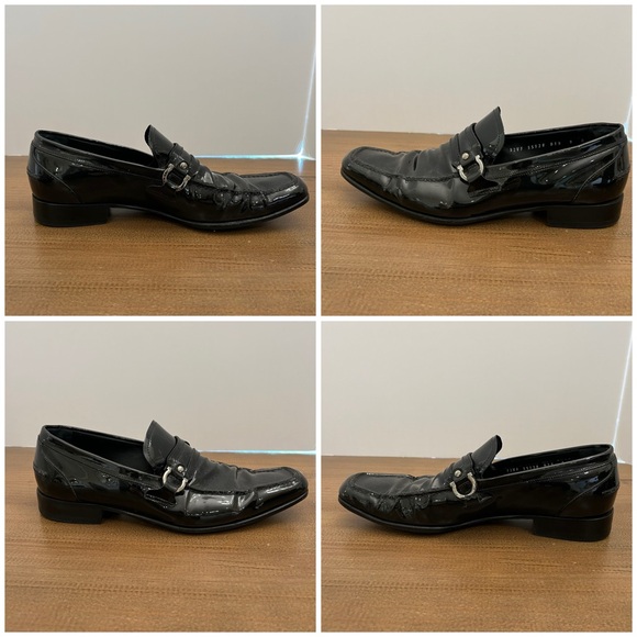 Salvatore Ferragamo Black Patent Leather Men’s Shoes 9 - Picture 11 of 12